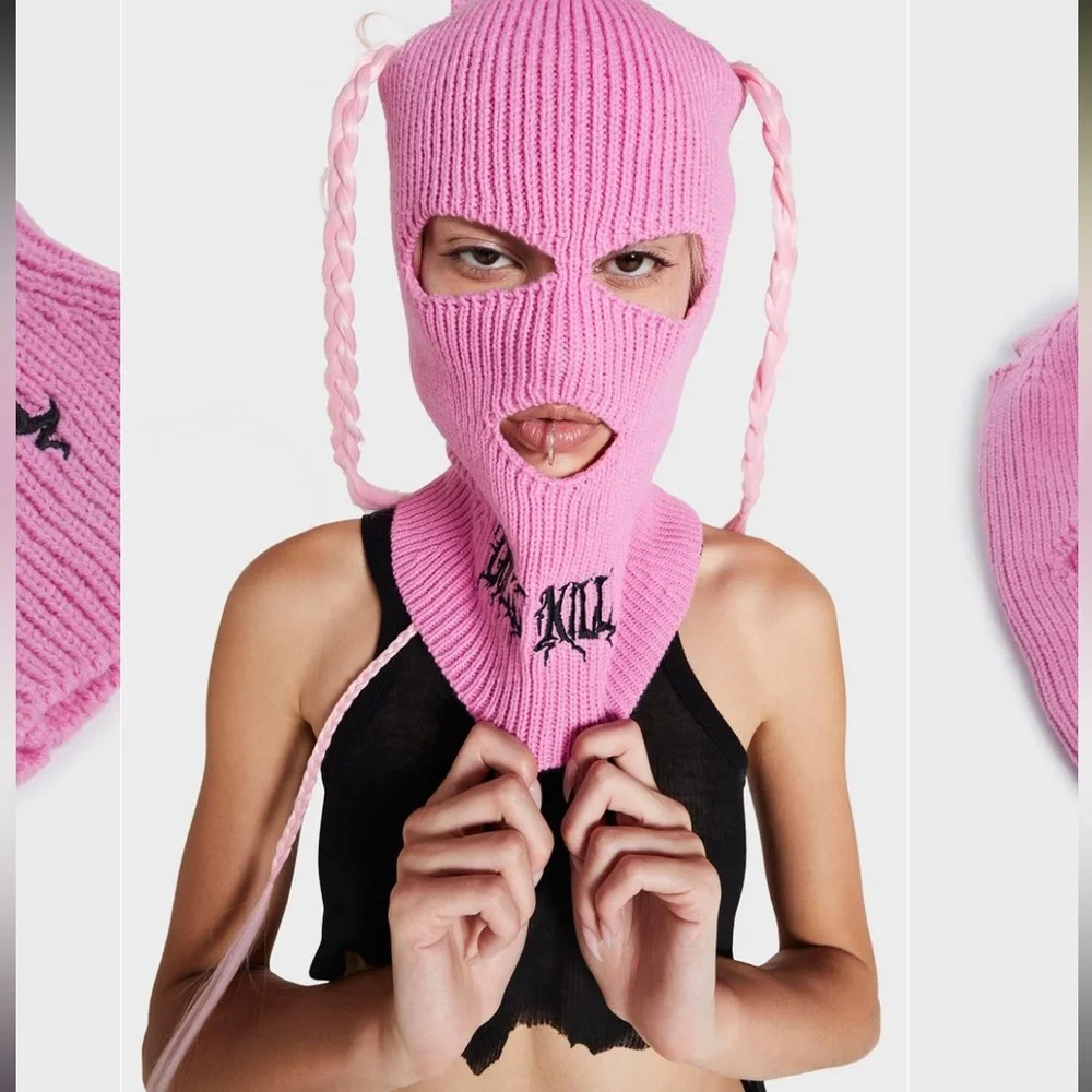 NWT Pink Dollskill Embroidered Logo Ski Mask
